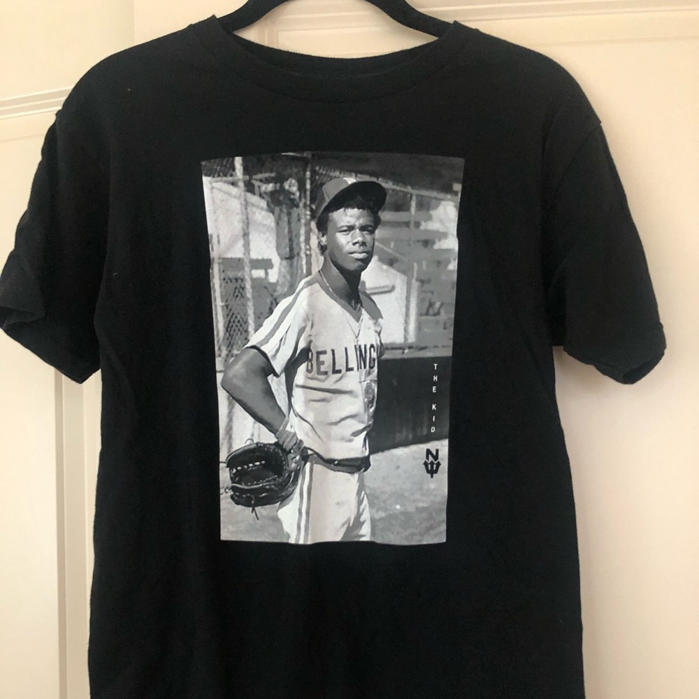 Black, retro Ken Griffey Jr short sleeve tee shirt